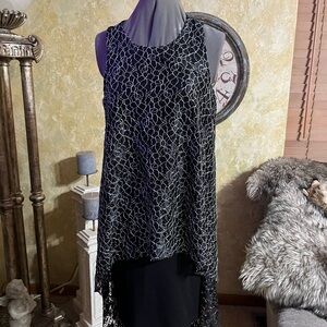 Chic Black High-Low Lace Dress